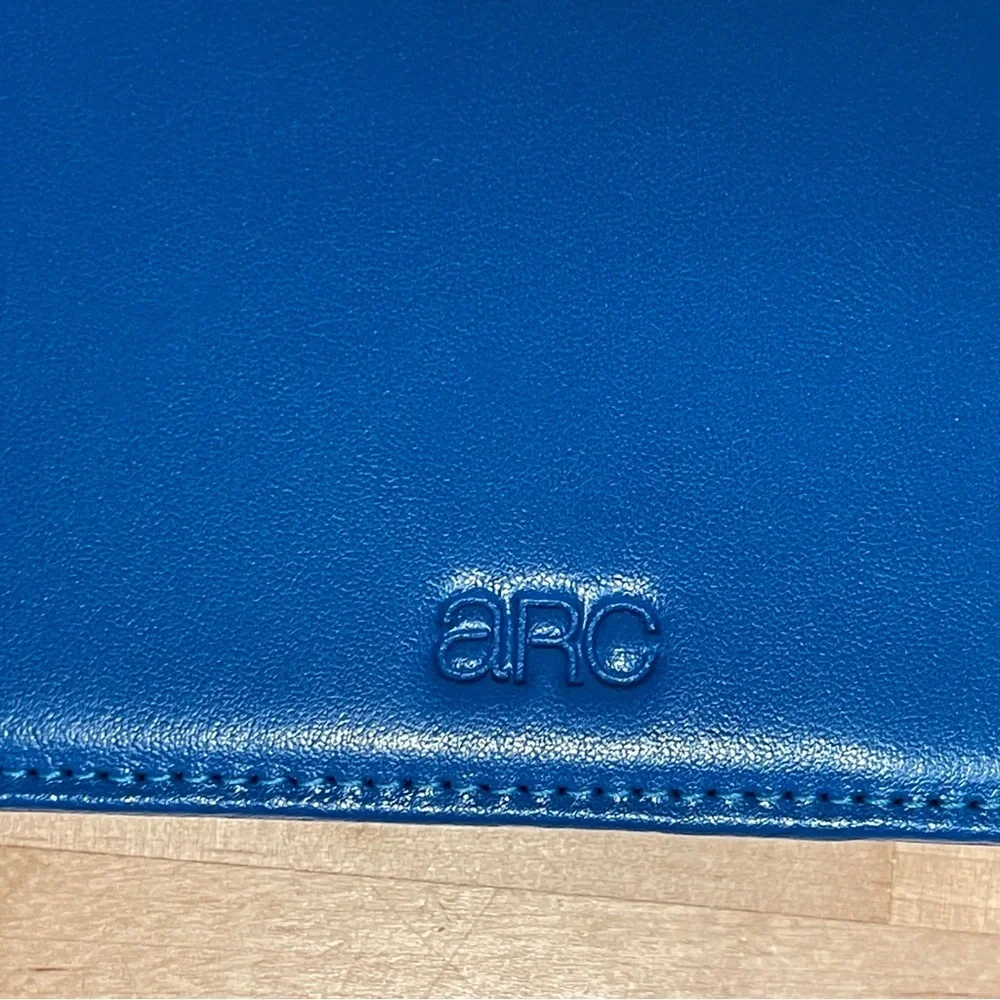 M by Staples arc Blue Leather Planner with Silver Tone Rings